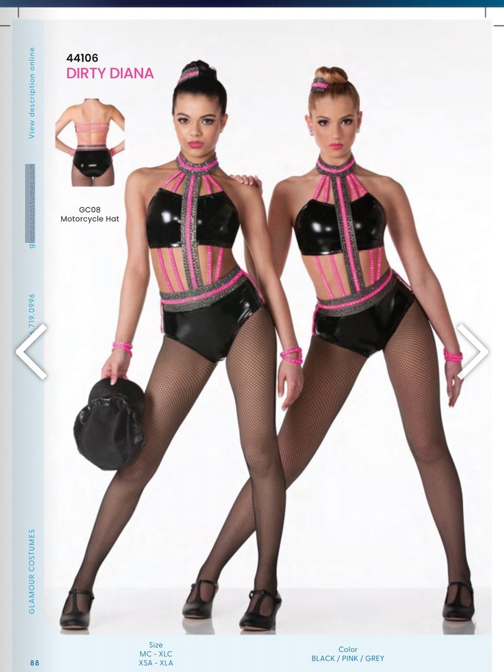 Glamour dance costume Women’s Halter Dance Unitard - Black & Pink